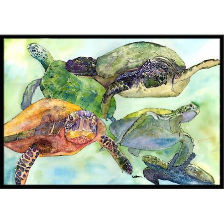 Carolines Treasures 18 x 27 in. Loggerhead Turtle Family Indoor Or Outdoor Mat 8549MAT